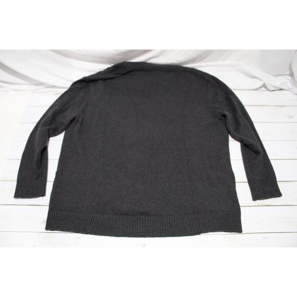 J Jill Women's LP Charcoal Gray Knit Button-up Cardigan Pockets LS Wool Blend - Picture 14 of 14